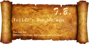 Tollár Benjámin névjegykártya