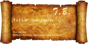 Tollár Benjámin névjegykártya